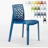 Grand Soleil Gruvyer Stapelbar Polypropylen Küche Bar Stühle - Blau