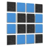 platino24 Akustikplatte 16 Elemente 3D-Set Colore Quadrat 27,5 x 27,5 cm Multicolore blau|grau