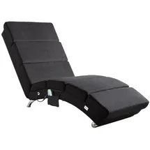 CASARIA Relaxliege London Massage & Heizfunktion Ergonomisch Gepolstert Wohnzimmer Liegestuhl Polsterliege Stoff Anthrazit