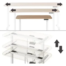 Vicco Schreibtisch Elevate, 120 x 70 cm 2 Motoren, Model 58657 - Weiß/Braun