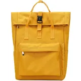 JIABAOZ Rolltop-Rucksack Damen Laptop Rucksack, Vielseitiger Tagesrucksack mit Rollverschluss,Wasserdichter Rucksack für Beruf, Schule und Reisen (Kleine,Gelb)