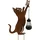 Hti-Living Gartenstecker Katze Metall Rostoptik mit Lampe 1 Gartenstecker blau