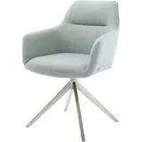 DeLife Drehstuhl Pejo-Flex Stripes Mint Kreuzgestell breit Edelstahl 360° drehbar Wippfunktion Taschenfederkern