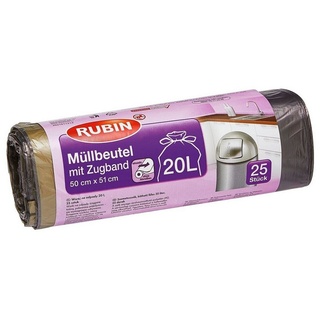RUBIN Müllbeutel 20,0 l schwarz, 25 St.