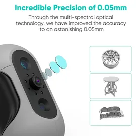 Creality CR-Scan Ferret 3D-Scanner, 0,1 mm Genauigkeit, und mm Aufloesung. 10?FPS Scannen, schwarzer Objekte mit Anti-Shake-Lin...