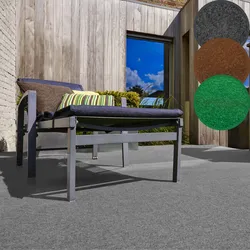 Kunstrasen ANDIAMO "Edinburgh", grau, B:400cm H:4mm L:200cm, Polyester, Nadelfilz, Teppiche, aus Nadelfilz, mit Drainagenoppen, für Balkon, Terasse, Wintergarten