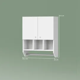 livinity Livinity® Badschrank, Fucino, Weiß, 59 x 70.5 cm