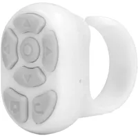 Fingerring, Fernbedienung, Seitenwender-Ring mit Dual-Modus, Handy-Halterung, Akku mit Großer Kapazität für Mobiles Selfie, Video, Roman Ansehen (Weiß)