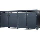 Zelsius Mülltonnenbox mit Pflanzdach für vier 120 - 240 Liter Mülltonnen, Anthrazit RAL 7016