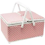 Famanu Nähkorb mit Twin Deckel - Rosa Polka Dot Design