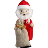 Seiffener Volkskunst Räuchermann Weihnachtsmann 14 cm rot