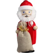 Seiffener Volkskunst Räuchermann Weihnachtsmann 14 cm rot