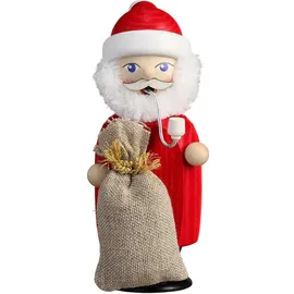 Seiffener Volkskunst Räuchermann Weihnachtsmann 14 cm rot