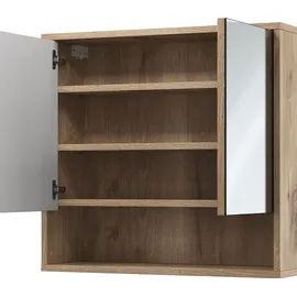 Vicco Badspiegelschrank Eliza, Viking Oak 70 x 65 cm mit 2 Türen