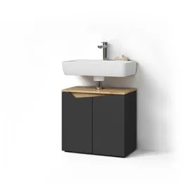 livinity® Waschbeckenunterschrank Timavo 60 x 57,5 x 35 cm Anthrazit