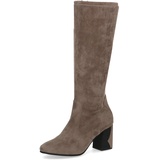 CAPRICE Damen Hohe Stiefel mit Absatz Memotion bis zum Knie Blockabsatz Weite G, Braun (Taupe Stretch), 36 EU