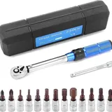 2-24 Nm 1/4-zoll-antrieb 15-teiliges Drehmomentschlüssel-set Mit Schnellverschluss, Mini-drehmomentschlüssel-bit-set, Verstellbar, Tragbar, Für Haushalt, Fahrrad, Auto Und Kfz-reparaturen...de