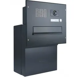 F-046 Kamera Mauerdurchwurf Briefkasten in RAL 9005 & Systemzentrale