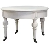 Chic Antique Marie Antoinette Sofatisch auf Rädern, H46/D70 cm antik creme