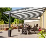 Gutta Terrassendach Premium 813 x 406 cm anthrazit/polycarbonat weiß gestreift