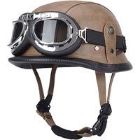 Motorrad Halbhelme mit ECE, Vintage Helme mit Schutzbrille, Jethelm Retro, Chopper Helm, Scooter-Helm, Fahrradhelm