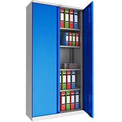 phoenix Stahlschrank SCL1891GBK grau, blau 91,5 x 37,0 x 183,0 cm, zerlegt