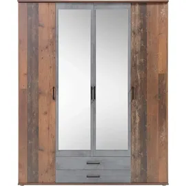 Pol-Power Drehtürenschrank Chicago 159 x 197 x 54 cm Braun