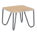 SonnenPartner Loungetisch Charité 60x60 cm Alu/Teakholz/Polyrope silbergrau