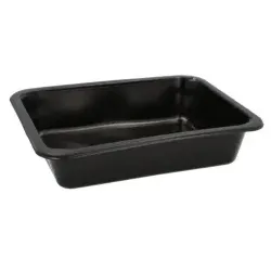 Menüschalen Mehrweg, Kunststoff, schwarz 96552 , 1 Packung = 20 Stück, ungeteilt