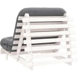 vidaXL Futon Schlafsofa mit Matratze Weiß 90x206x11 Massivholz Kiefer