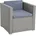 Polyrattan Loungesessel Gartensessel Rattan Sessel Gartenstuhl Stuhl Grau-Mix