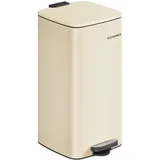 Songmics Mülleimer 30 Liter aus Stahl, sandbeige