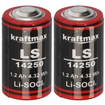 XCell 2x Lithium 3,6V Batterie LS14250 AKKUman Set (2er)