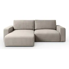 lookway Ecksofa OPERA L-Form mit Schlaffunktion und Bettkasten Beige