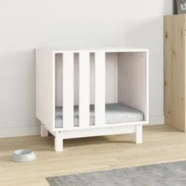 vidaXL Hundehütte 60 x 45 x 57 cm Massivholz Weiß