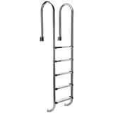 Mucola Poolleiter Poolleiter Edelstahl Schwimmbad Leiter Sicherheitsleiter Pool Treppe (Stück, 1-St., Leiter), Edelstahl V2A silberfarben 5-stufig | 206.5 cm