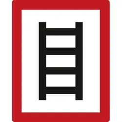 Hinweisschild auf eine geeignete Stelle zum Anleitern, Alu, 200x250 mm