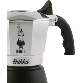 Bialetti Brikka 0,1 l 2 Tassen Schwarz/Silber