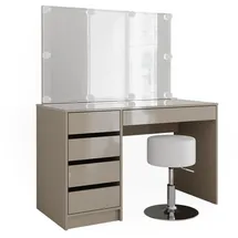 Vicco Schminktisch Sherry Greige 120 cm mit LED Beleuchtung und Hocker