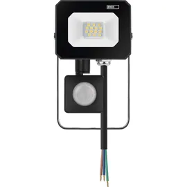 EMOS LED Strahler SIMPO 10 W mit Bewegungsmelder, für Außen, superhell 1000 lm, Neutralweiß 4000 K, Lebensdauer 25000 St., ZS2313 - Schwarz