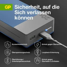 GP Powerbank MP20B 20000mAh USB-C/USB-A blau 130M20BBLUE - Blau