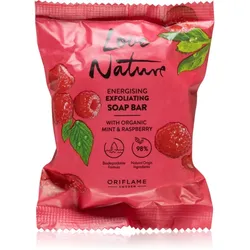 Oriflame Love Nature Organic Mint & Raspberry feste Reinigungsseife 75 g