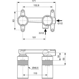 Ideal Standard A1313NU Unterputz-Bausatz Grundkörper Blau