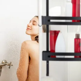 Relaxdays Duschablage zum Hängen, schwarz