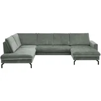 meinSofa Wohnlandschaft aus Mikrofaser Grace , türkis/petrol , Maße (cm): B: 337 H: 89 T: 220.0