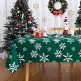 CAROMIO Tischdecke Weihnachten Tischdecke Grün Weihnachtstischdecken Abwaschbar Wasserdicht Hochwertige Esstischdecke für Party Vereinsfeier Hochzeit Geburtstagsfeier 137x200cm