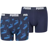 Puma Boxer, (Packung, 2er-Pack), mit breitem Logobund PUMA navy, bedruckt