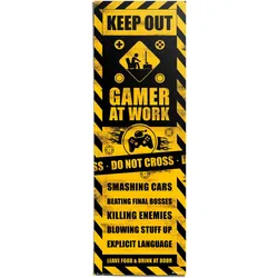 Poster REINDERS "Gaming Caution", gelb (farbe bild(er): gelb), B:53cm H:158cm T:0,1cm, Papier, Bilder