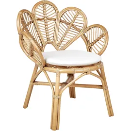 Beliani Rattanstuhl natürlich Pfauform 2er Set FLORENTINE II