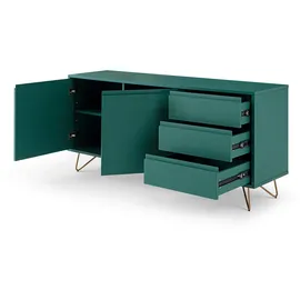 SalesFever Sideboard 160 x 70 x 40 cm Grün/Gold